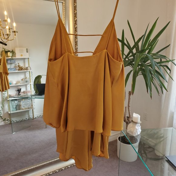 SABO SKIRT YELLOW/GOLD SILK ROMPER - Picture 3 of 3